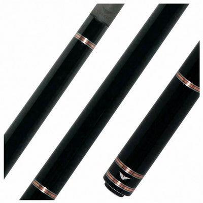 Cueroc Black Galaxy 1 Dymond Ebony Wood No Wrap Pool Cue with Carbon Fiber Shaft