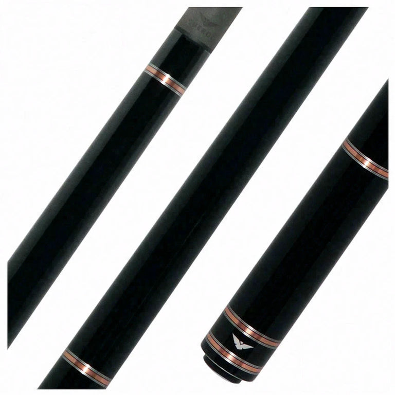 Cueroc Black Galaxy 1 Dymond Ebony Wood No Wrap Pool Cue with Carbon Fiber Shaft