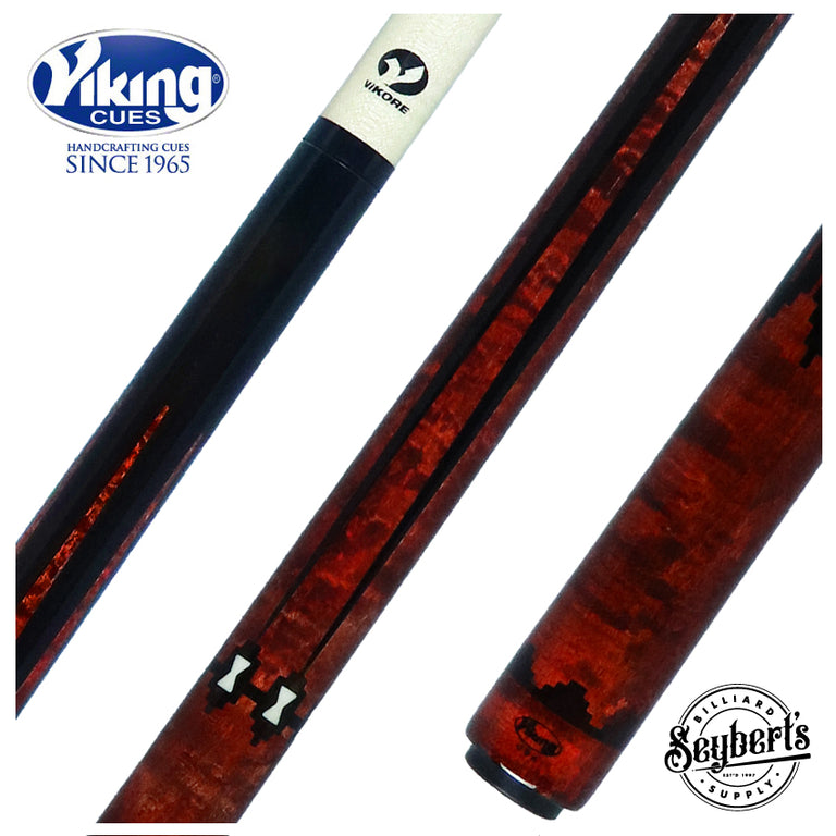 Viking Two-Feather Shadows of the Night Pool Cue with Vikore Shaft - New Design