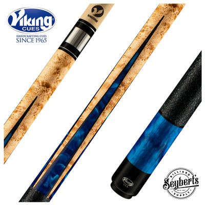 Viking HL0304 Helix Series Play Cue - Khaki Stained Bridseye Maple with Black and Blue Premium Pearl