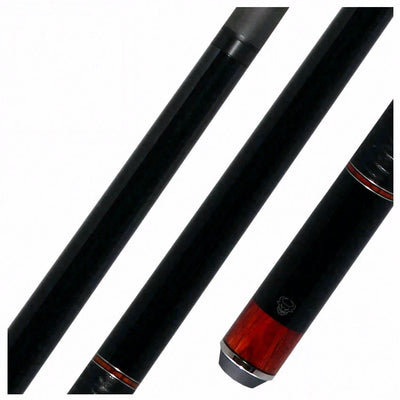 Bull Carbon Black with Cocobolo Inlays Play Cue with Textured Leather Wrap