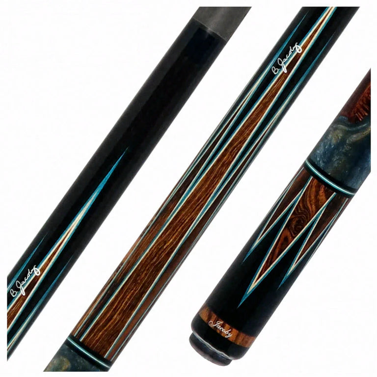 Jacoby Ebony with Bocote Points and Impregnated Banksia Seed No Wrap Pool Cue with Carbon Shaft