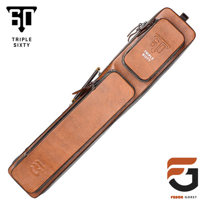 Triple 60 Fedor Gorst Limited 4X8 Custom Two-Tone Brown Leather Butterfly Soft Cue Case