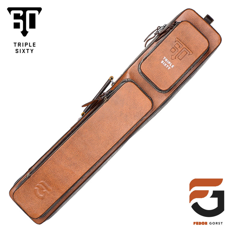 Triple 60 Fedor Gorst Limited 4X8 Custom Two-Tone Brown Leather Butterfly Soft Cue Case