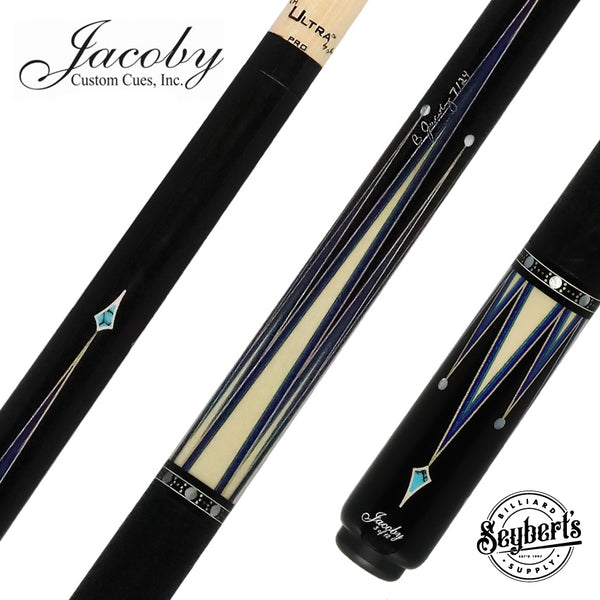 Jacoby Raven Blue Limited Cue With 12.75 Ultra Shaft and Leather