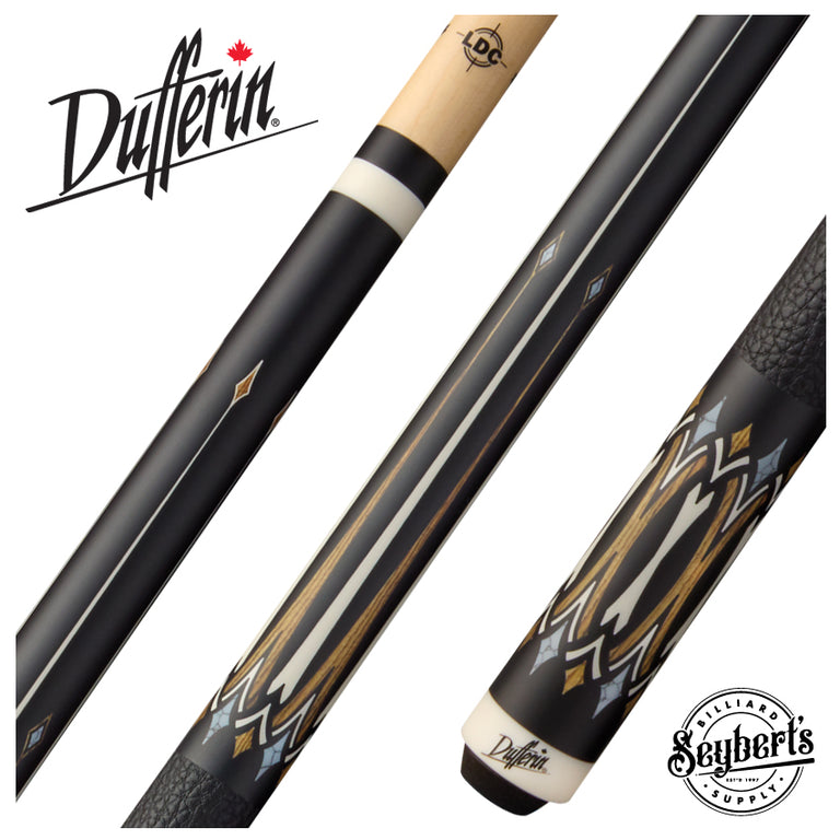 Dufferin Midnight Bocote Cross Pool Cue with Embossed Leather Wrap