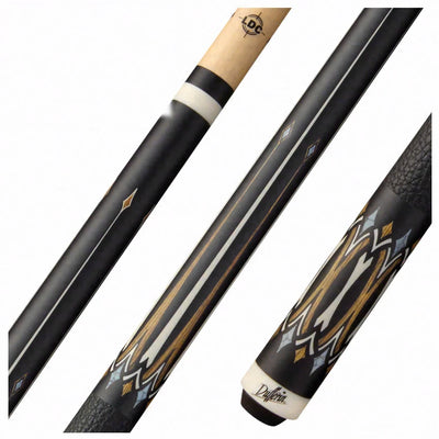 Dufferin Midnight Bocote Cross Pool Cue with Embossed Leather Wrap