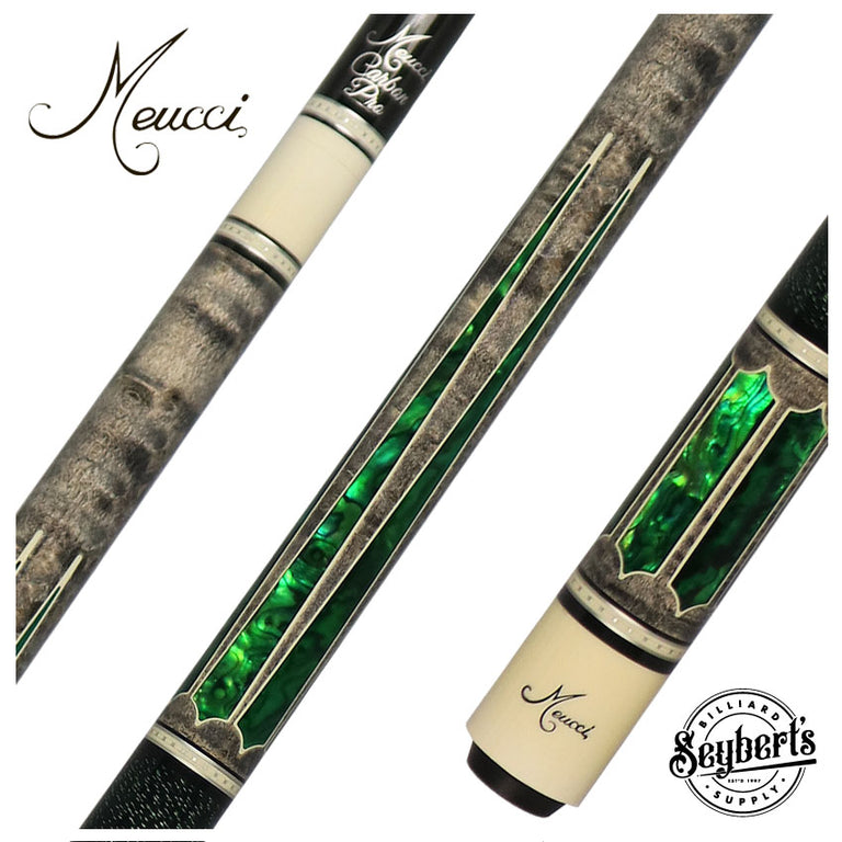 Meucci 2020 Cue - Grey - Green Pearl - Black/Green Wrap - Carbon Shaft