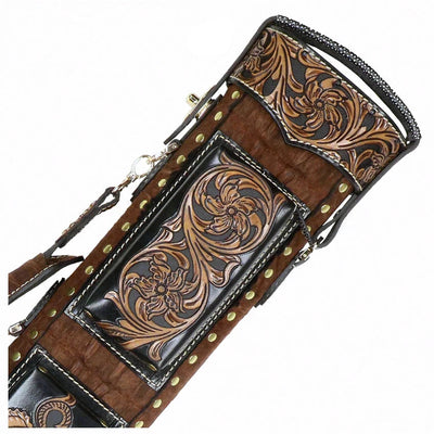 Volturi Custom Brown Crocodile 4x8 Hard Pool Cue Case - VCBC4X8