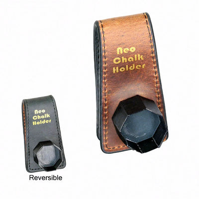 Dr. V's Octagon(1080/Taom) Leather Chalk Holder - Brown/Black Reversible Leather Base with Black Holder