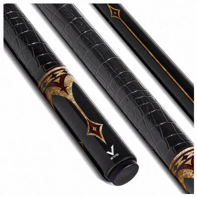 EVO Crown Royal Black Pool Cue with Black Crocodile Wrap