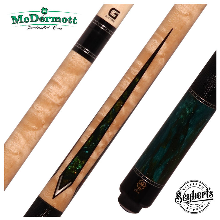 McDermott G Series Birdseye Maple with Alpha Quartz Gold Pearl Points Pool Cue - G434