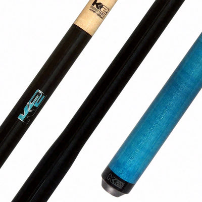 K2 Black and Blue Curly Maple 6 in 1 No Wrap Break/Jump Pool Cue