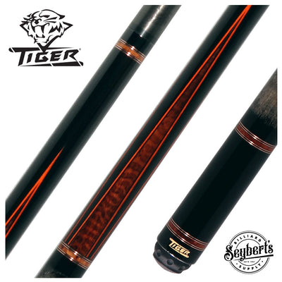 Tiger LX1 Ebony and Snakewood No-Wrap Pool Cue with Fortis LD Carbon Fiber Shaft