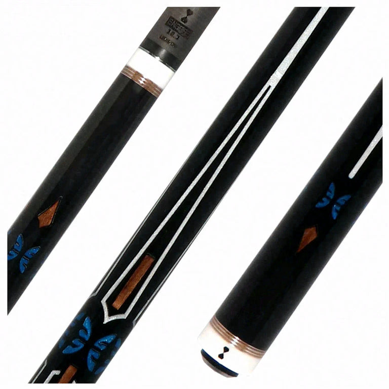 Becue Psyche 2 Carbon Fiber Play Cue with Walnut and Pearl White Inlays