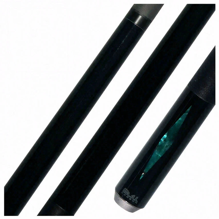 Bull Carbon Black with Iridescent Teal Inlays No Wrap Play Cue