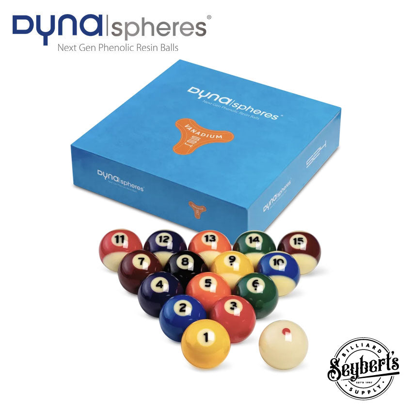 Dynaspheres Vanadium English 524 Pool Ball Set - Seybert's