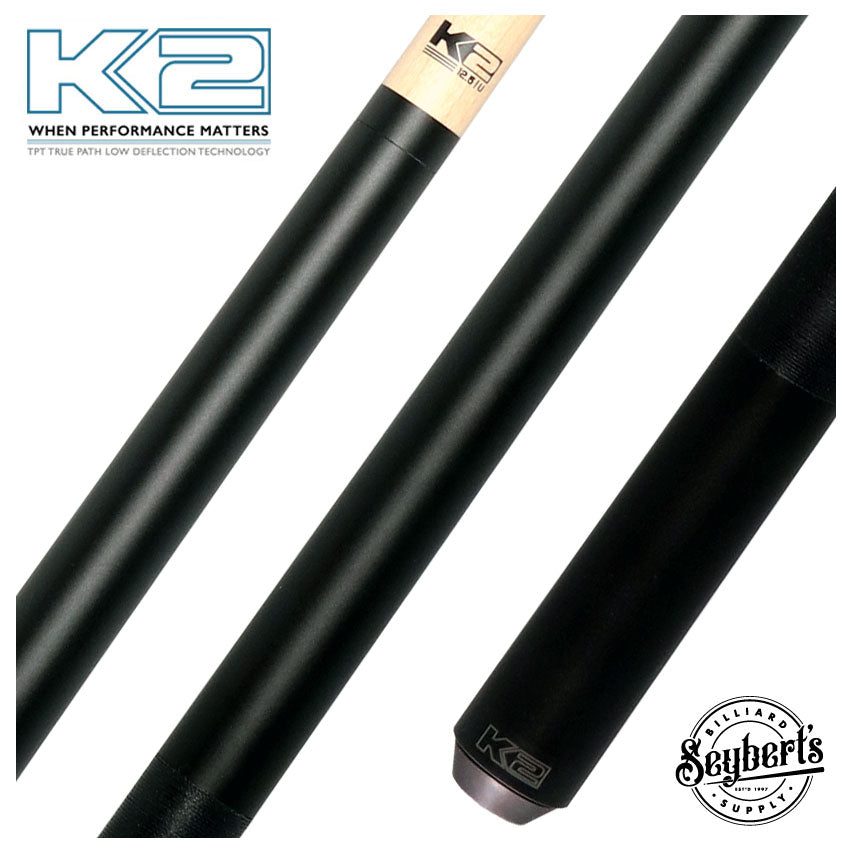 K2 KL106 Matte Black Pool Cue with 12.50mm K2 LD Shaft - KL106