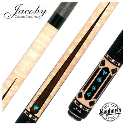 Jacoby Gambler Turquoise Custom Pool Cue with 12.3mm Jacoby Black V4 Carbon Shaft