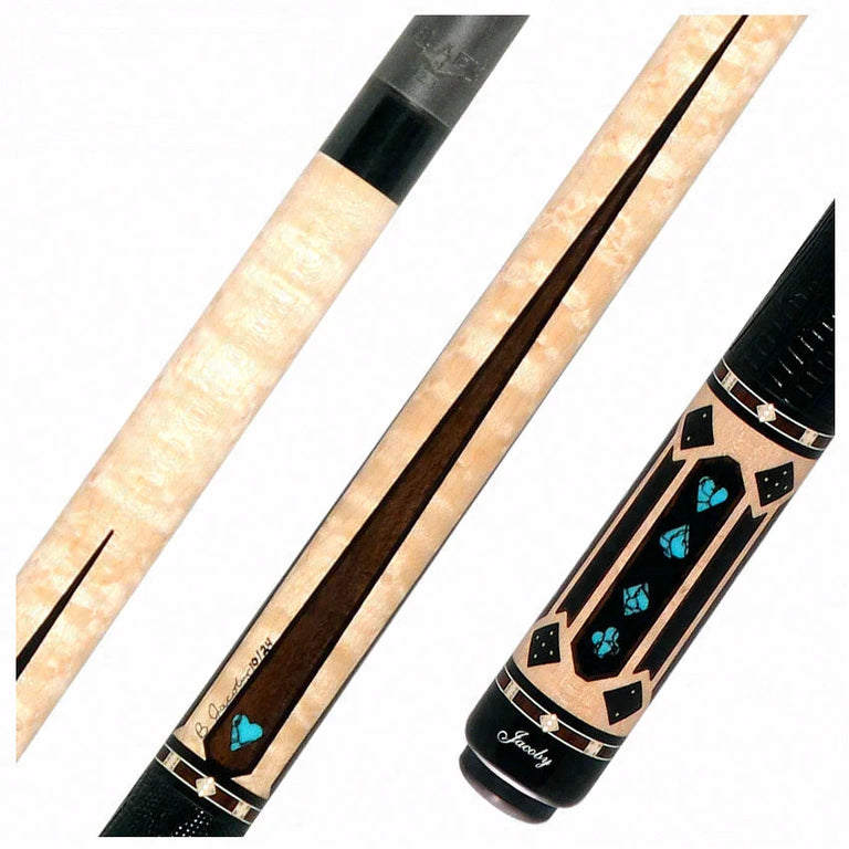 Jacoby Gambler Turquoise Custom Pool Cue with 12.3mm Jacoby Black