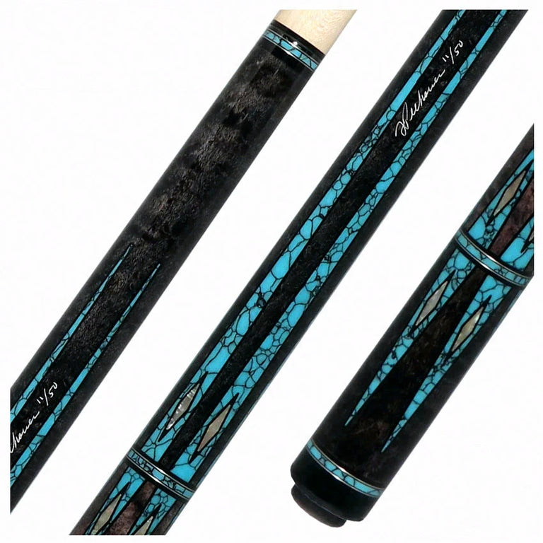 Pechauer Limited Edition PL36 Carbon Stained Maple with Turquoise Points and Abalone Inlays Pool Cue