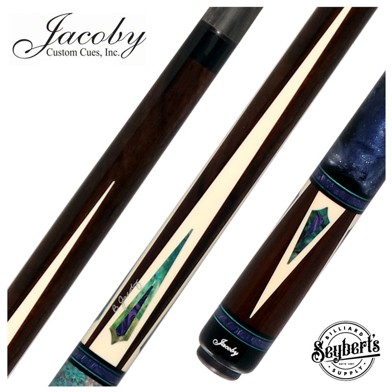 Jacoby Ziricote with White Juma Points and Impregnated Burl No Wrap Pool Cue with Carbon Shaft