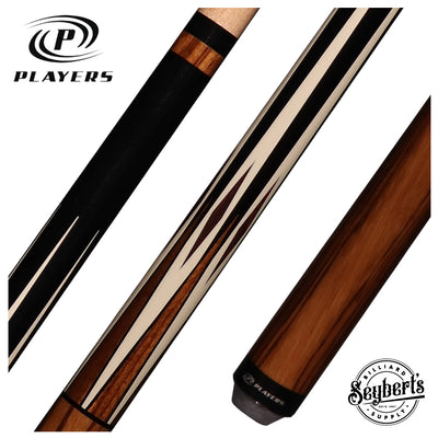 Players Sneaky Pete Black with Zebrawood Graphic Series Play Cue - SPSP31