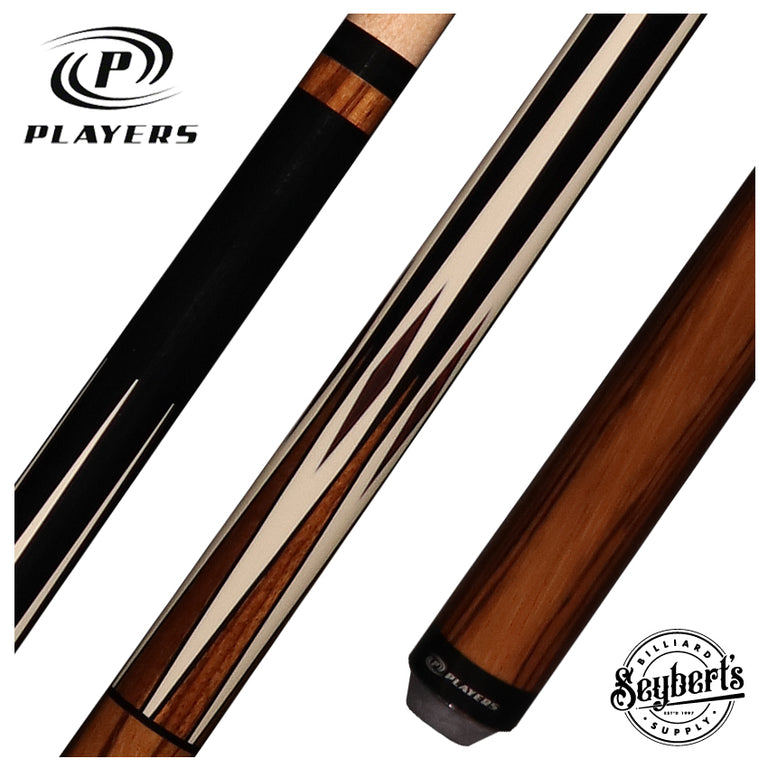 Players Sneaky Pete Black with Zebrawood Graphic Series Play Cue - SPSP31