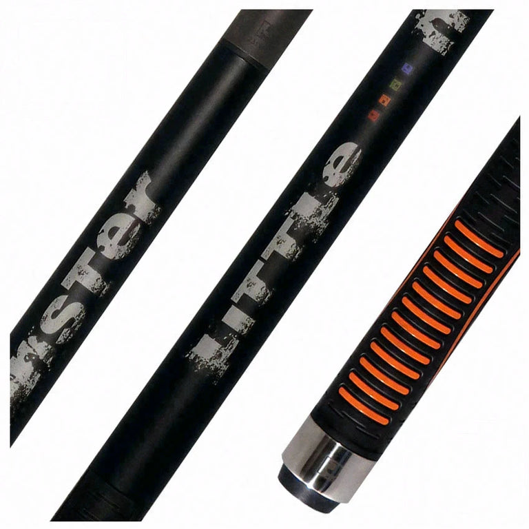 Little Monster Matte Black with Gray Graphic Sport Wrap Play Cue with Carbon Fiber Shaft
