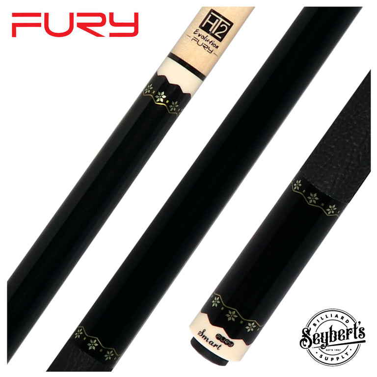 Fury Metallic Black Pool Cue with Sharkskin Leather Wrap - FUCA5