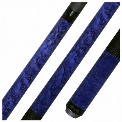 Bull Carbon Purple-Stained Birdseye Maple Play Cue with Textured Leather Wrap