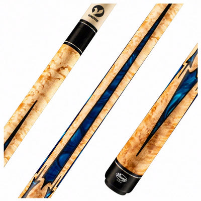 Viking Motore Series Khaki-Stained Maple with Blue Pearl Inlays Play Cue