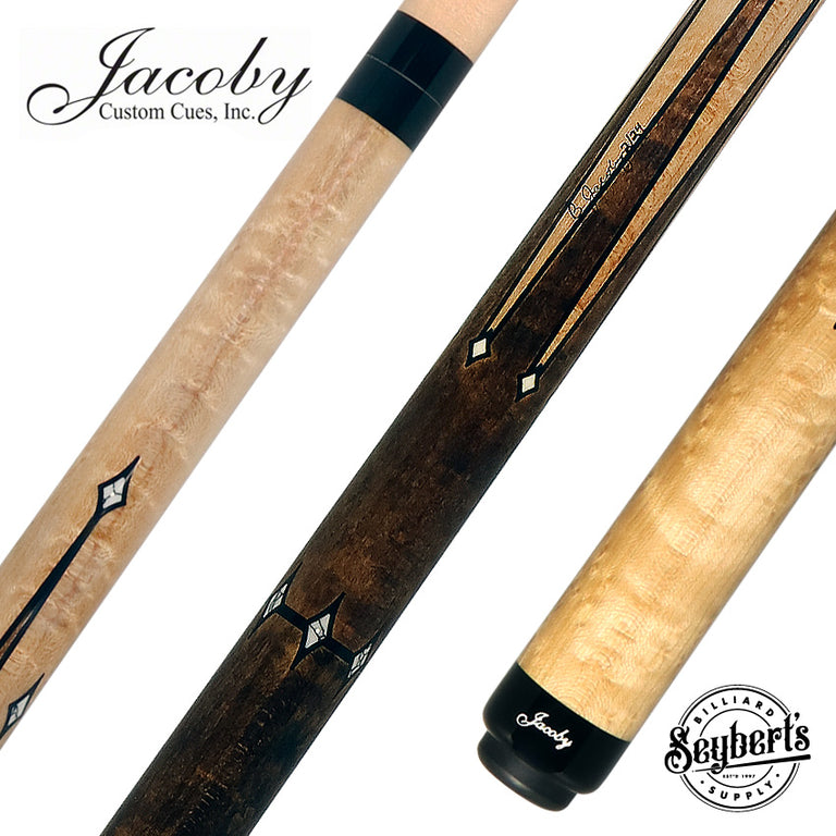 Jacoby Custom Brown-Stained Birdseye Maple with Buffalo Turquoise Play Cue - 0324-112