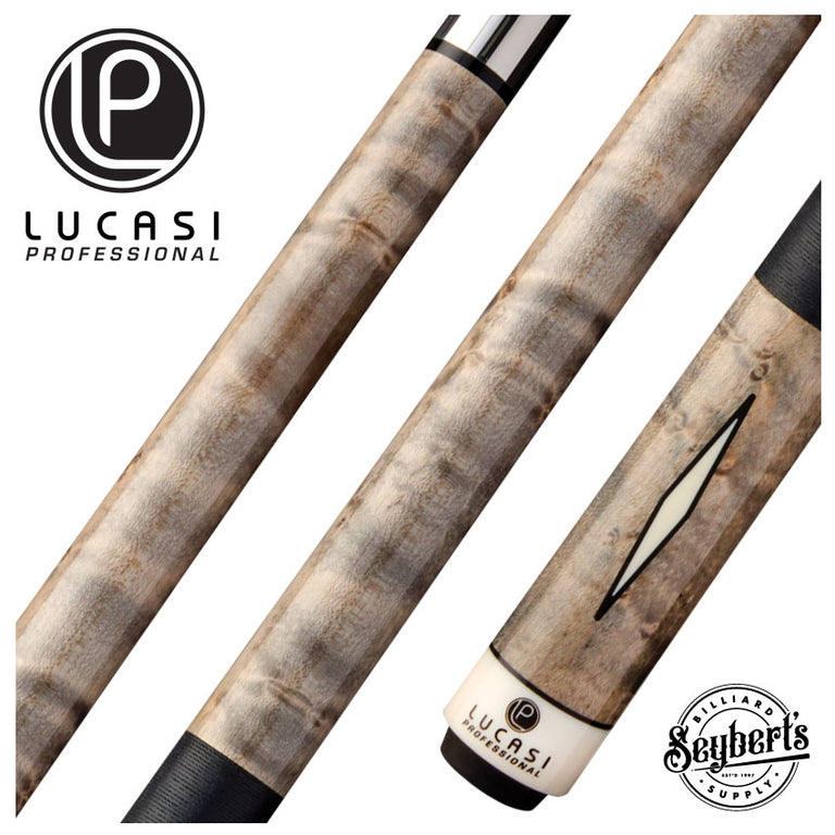 Lucasi Professional Series Gray Wash Birdseye Maple 10 Thread Play Cue -