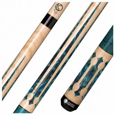 Lucasi LZC22 Custom Natural with 6 Blue and Gold Points Cue