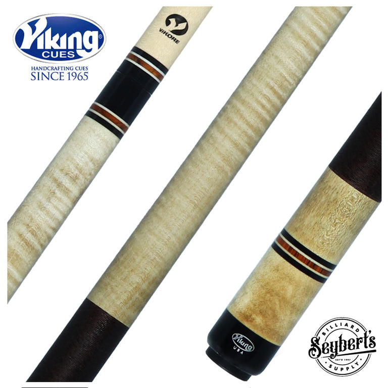 Viking OV0204 Ovaition Series Khaki-Stained Birdseye Pool Cue - Vikore Shaft