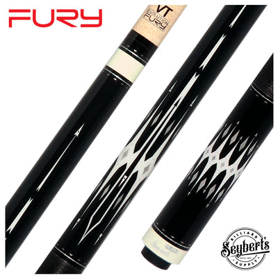 Fury Graphic Pool Cue with Pebble Grain Leather Wrap - FUVT6