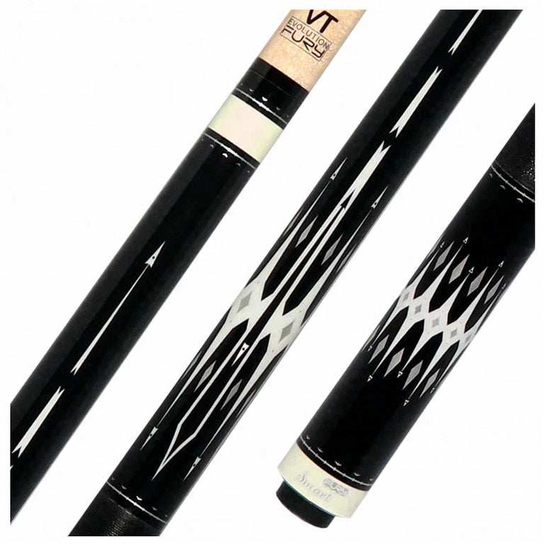 Fury Graphic Pool Cue with Pebble Grain Leather Wrap - FUVT6
