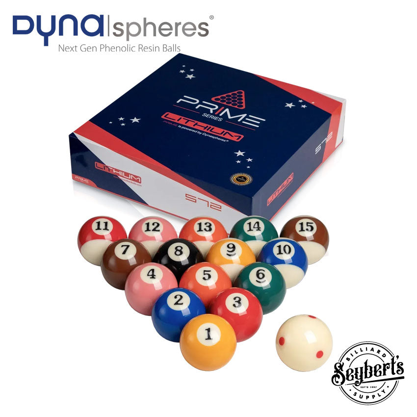 Dynaspheres Prime Lithium 572 Pool Ball Set - Seybert's Billiards