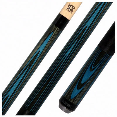 KODA Sky Blue and Gray Laminate Pool Cue with Linen Wrap
