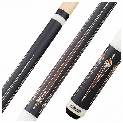 Players Energy Series Matte Black with White and Thuya Burl Graphic No Wrap Pool Cue