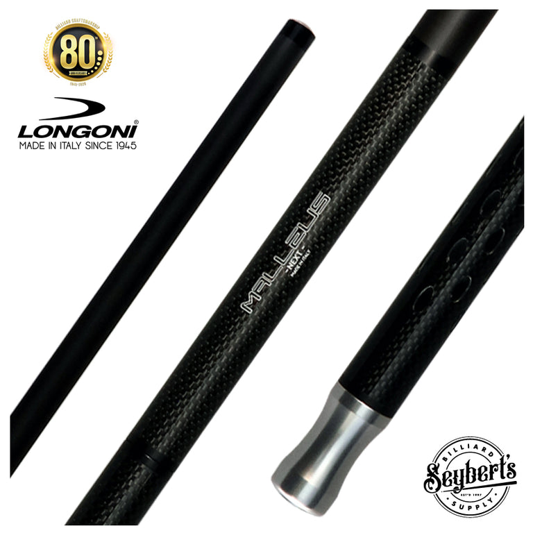 Longoni Malleus Next Carbon Fiber Jump Cue with Luna Nera Pure Graphite Shaft