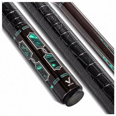 EVO Luna Malachite Eclipse Leather Wrap Pool Cue