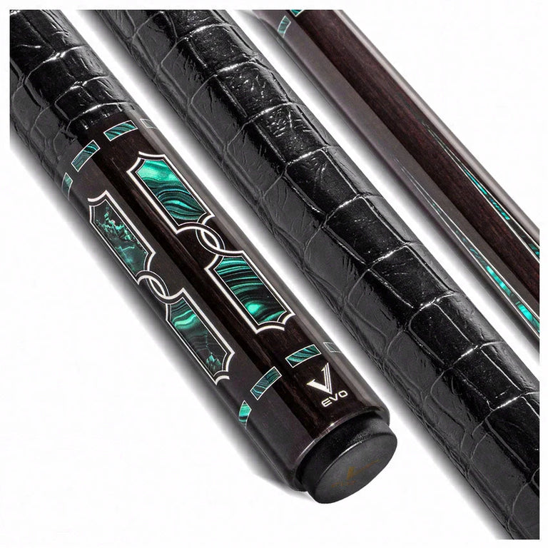 EVO Luna Malachite Eclipse Leather Wrap Pool Cue