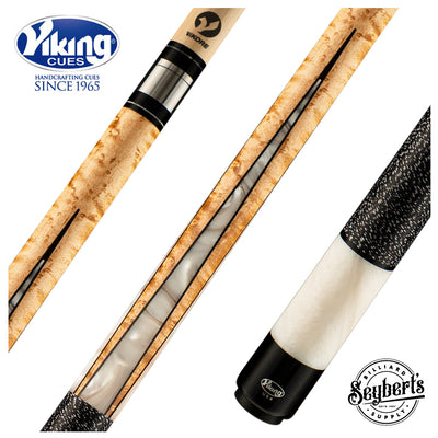 Viking HL0404 Helix Series Play Cue -Khaki Stained Birdseye Maple with White Premium Pearl