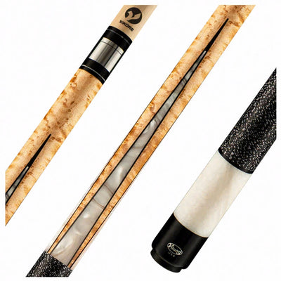 Viking Helix Series Khaki-Stained Birdseye Maple with White Premium Pearl Play Cue - HL0404
