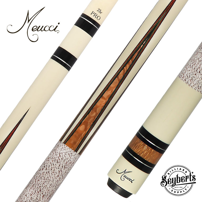 Meucci UP-1 Ultra Piston Pool Cue - Imitation Ivory with Tulipwood Points and 