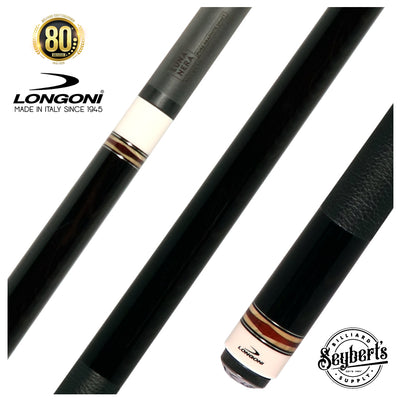 Longoni TPA25 Pool Cue with Luna Nera Shaft and Leather Wrap