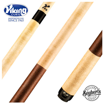 Viking B2204 A228 Khaki Stained Play Cue with Brown Linen Wrap