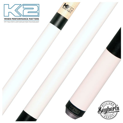 K2 Matte White Pool Cue with 12.50mm K2 LD Shaft